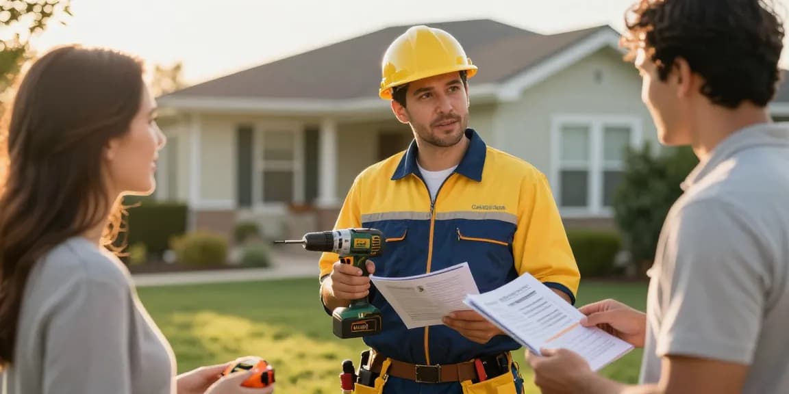 Local SEO for contractors boosts home service connections, showcasing contractor and homeowner collaboration.