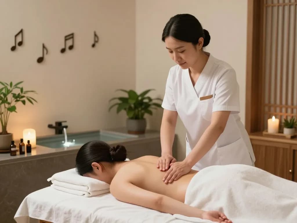 Relaxing 부전동마사지 in a serene spa environment with calming elements.