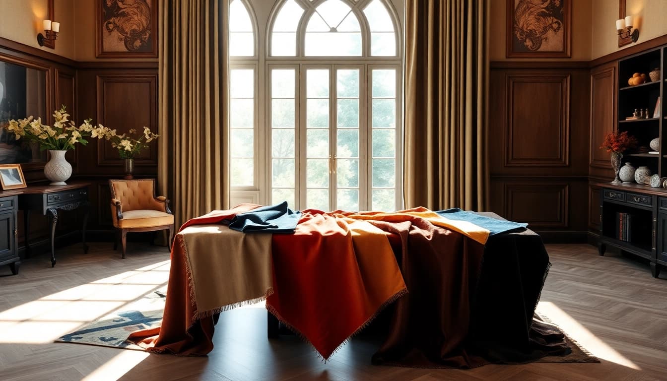 Bekijk de luxe gordijnstof in diverse kleuren en texturen, perfect voor elke interieurstijl.
