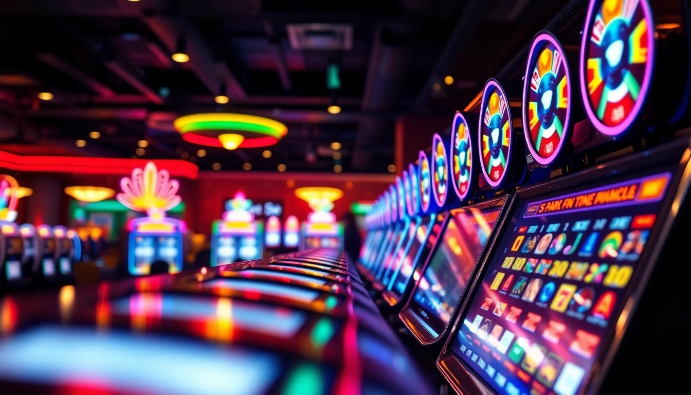 bbni4d menghadirkan suasana kasino yang meriah dengan mesin slot yang berkilau.