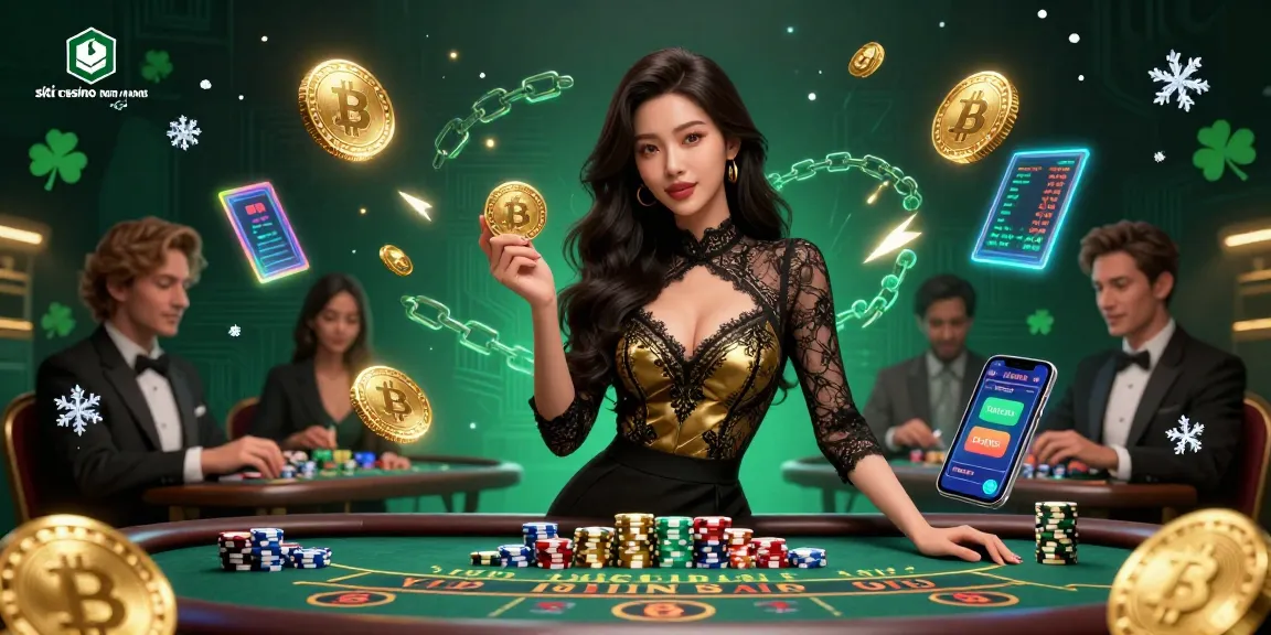 Vivi l'emozione sui siti casino non AAMS con una donna glamour a un tavolo di baccarat ad alto rischio.