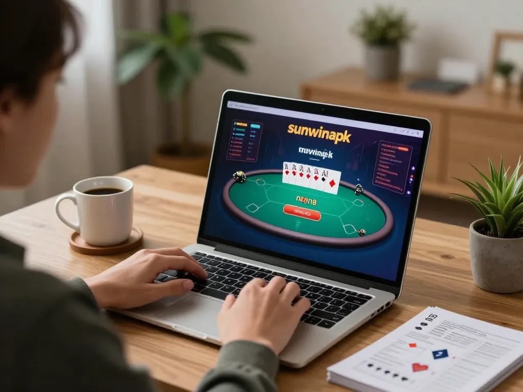 Engaging gameplay on sunwinapk with a focus on poker strategy at home.