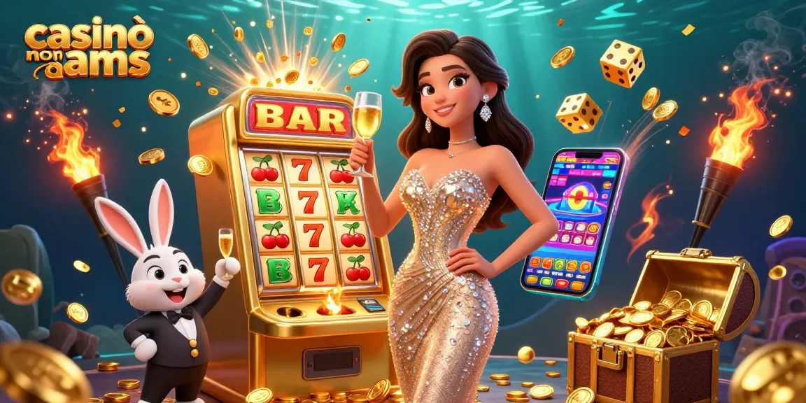 Scopri l'emozione di giocare ai casinò non AAMS con personaggi vivaci e elementi dinamici di casinò.