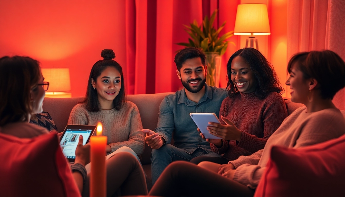 Engaging chat scene showcasing nsfw chat ai technology in a cozy atmosphere
