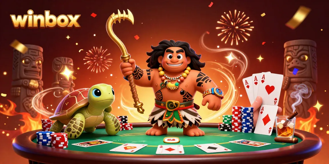 Experience the thrill of Winbox with an entertaining 3D illustration showcasing poker excitement.