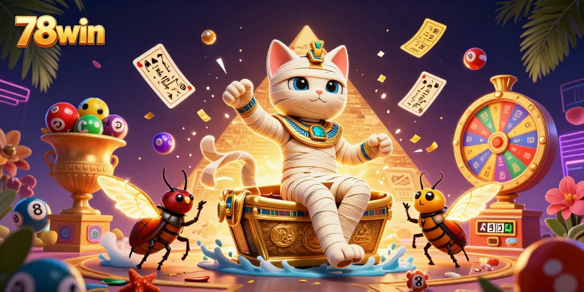 Experience thrilling gaming fun at 78win with a vibrant 3D illustration of a casino scene.