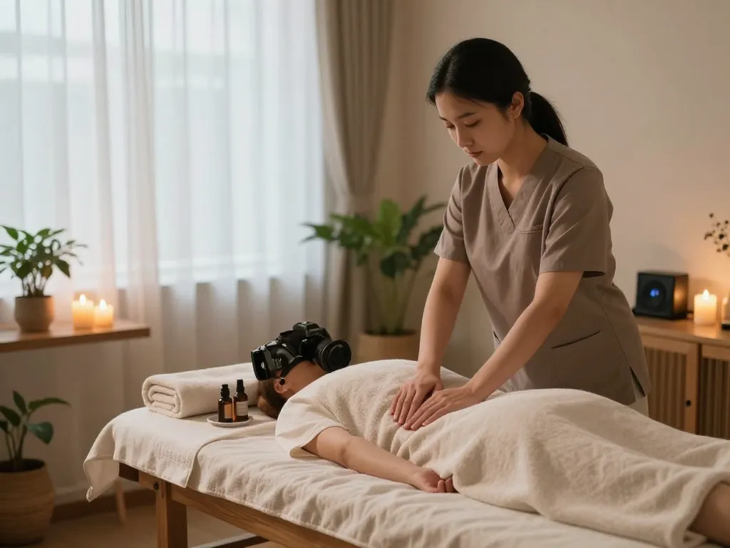 Relaxing 잠실스웨디시 spa scene with soothing atmosphere and calming decor.