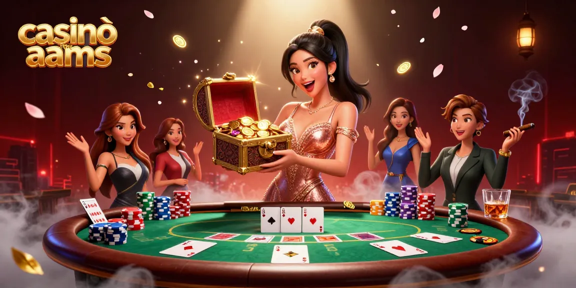 Vivi l'emozione nei casinò non AAMS con un forziere lussuoso di ricchezze, elementi di poker e un'energia da casinò vibrante.