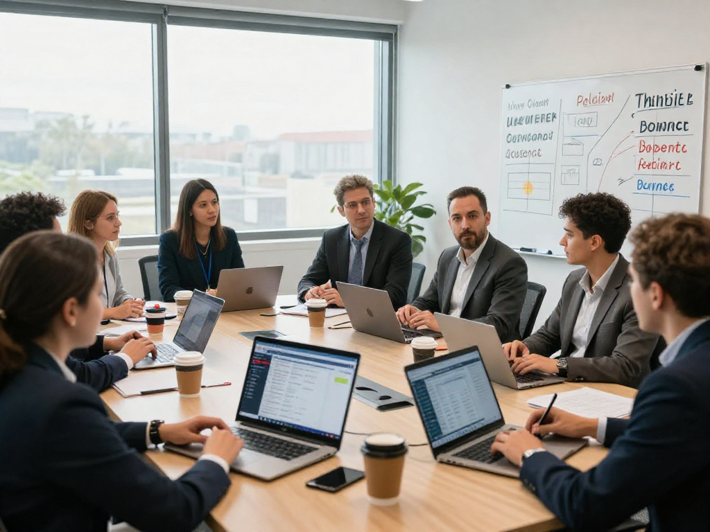 Rapid response for campaigns illustrated in a collaborative political strategy meeting with diverse team analyzing data.