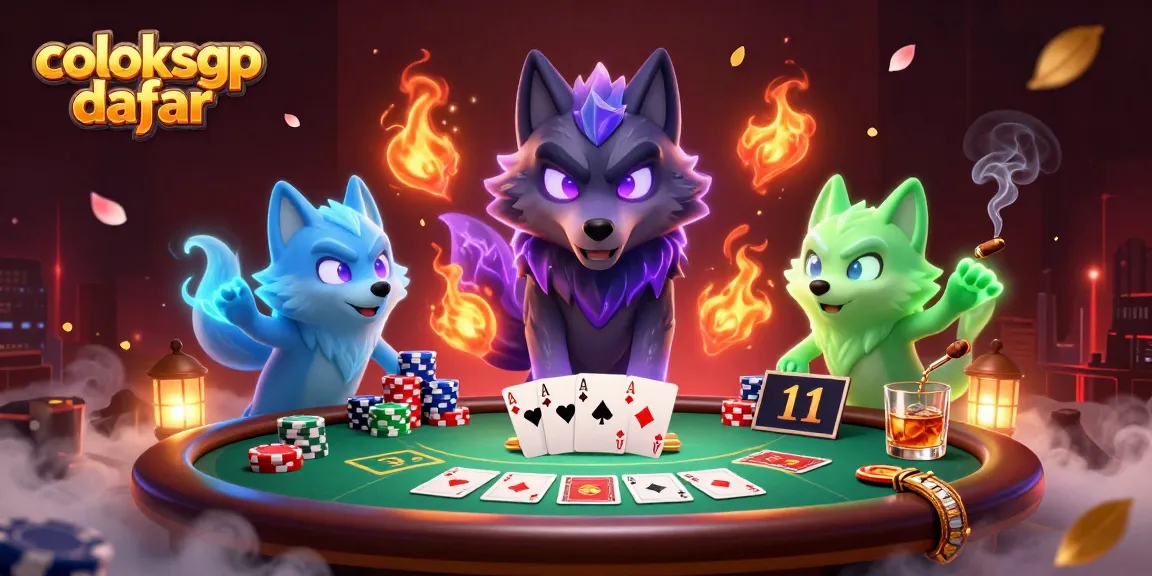 Coloksgp daftar presents a thrilling poker scene with shadow wolves leading the game.