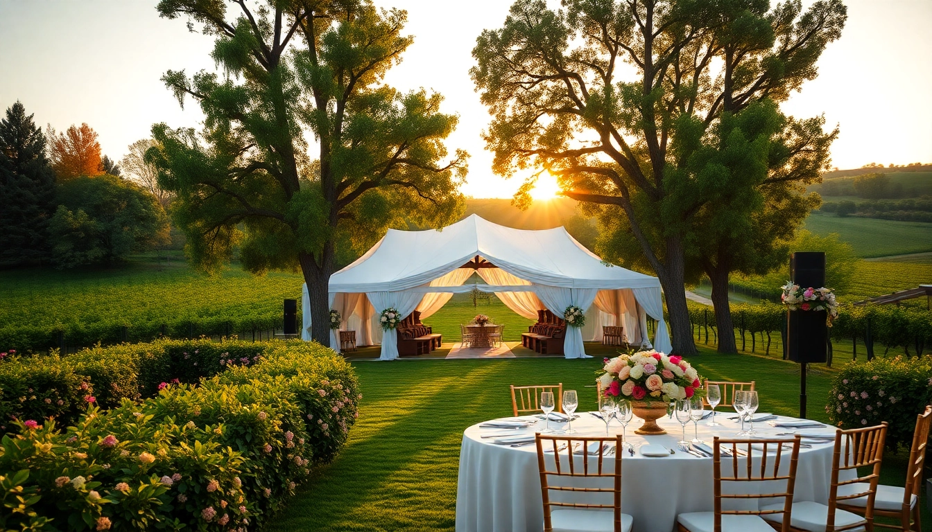 Captivating wedding venue California with lush vineyards and elegant table settings.