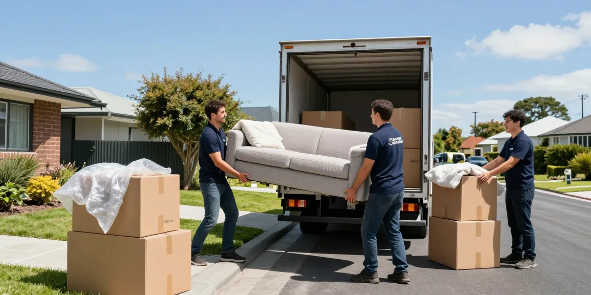 Expert house movers Tauranga team lifting furniture with care, ensuring a seamless moving process.