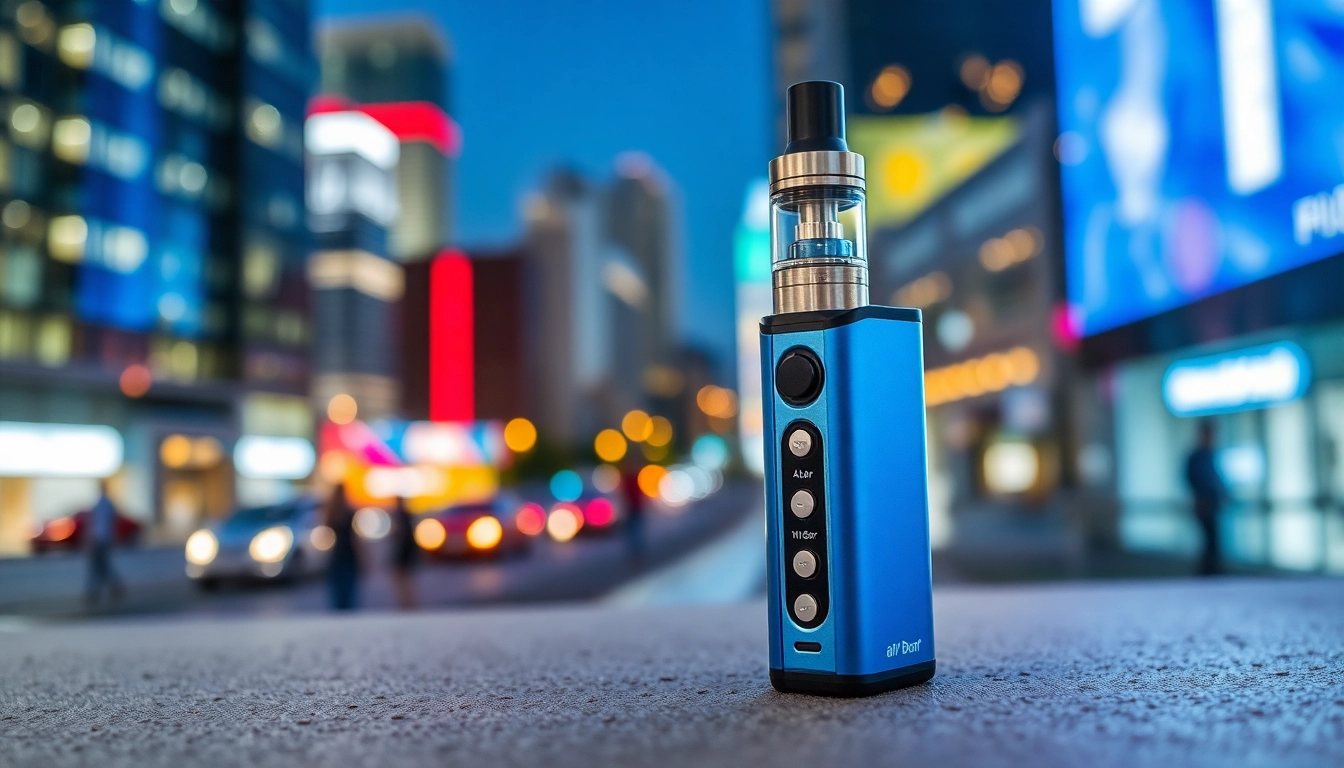 Experience the stylish air bar vape with a sleek design, showcased in an urban setting.