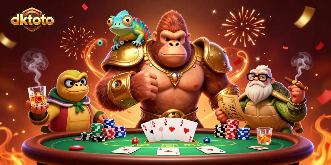 Experience thrilling dktoto betting action in a dynamic casino scene with colorful characters.