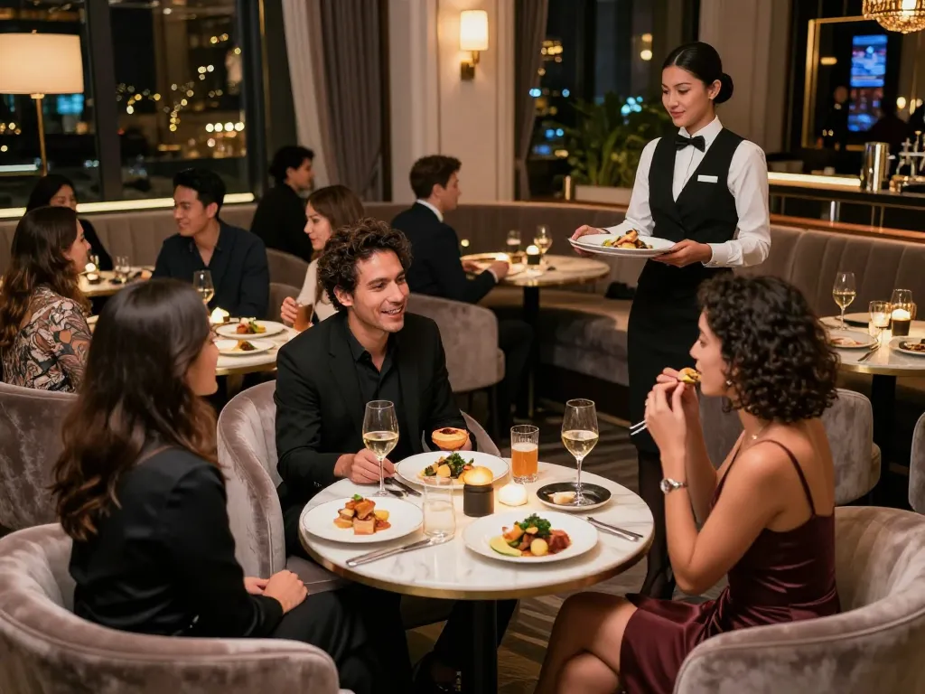 Guests enjoying a luxurious 강남쩜오 experience in elegant private rooms with professional hostesses.
