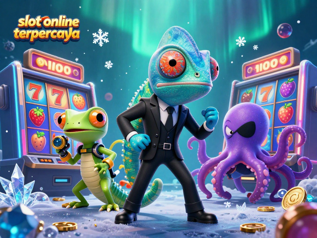 Play dynamic slot online terpercaya games with our colorful 3D cartoon characters in this vibrant casino scene.