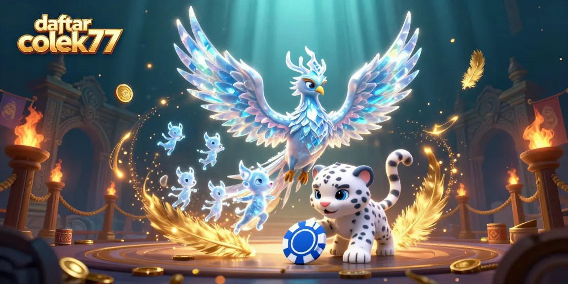 Experience excitement with daftar colek77 in this vibrant ice phoenix gambling scene, showcasing fun casino elements.