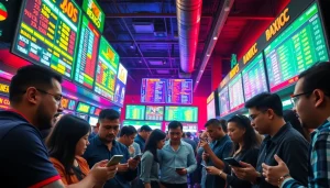 Exciting sports betting in Mexico featuring diverse bettors analyzing odds and statistics.