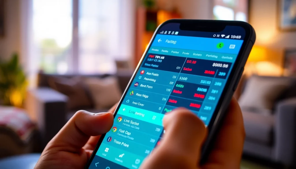 Engaging interaction with sports betting apps India on a smartphone showing live sports odds.