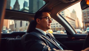 Experience premium Chauffeur Services near me with a dedicated chauffeur navigating a vibrant city.