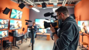 Engaging scene of a oronto video production company at work with creative processes.