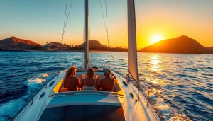 A luxurious yacht on vibrant waters highlighting Cabo rental prices with vacationers enjoying their time.