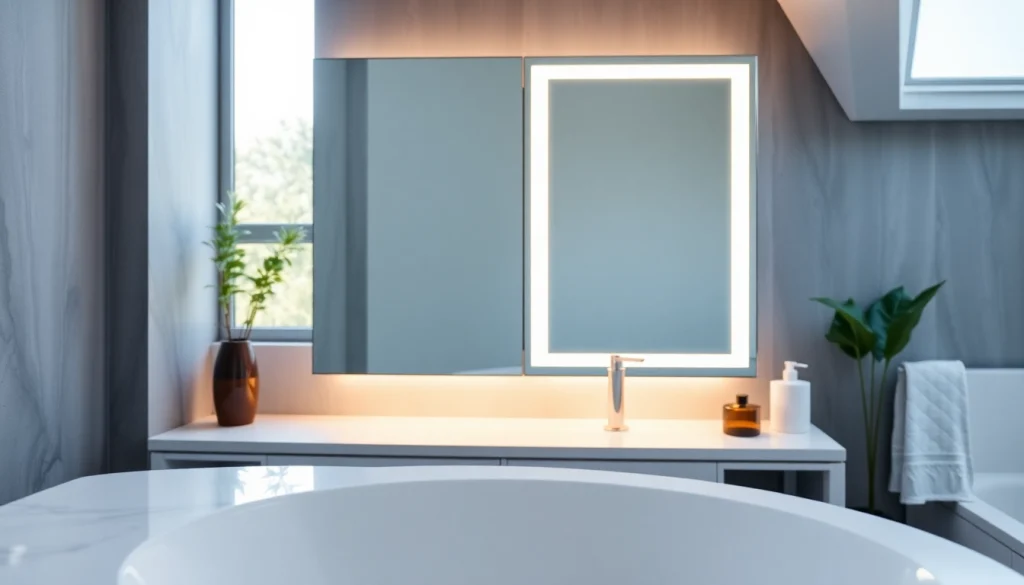 Benutzen Sie sonni Spiegelschrank mit glatter Oberfläche für ein modernes Badezimmer-Design.