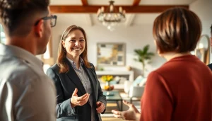 Showcasing real estate expertise through a professional agent in a modern home setting.