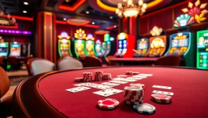 Winning at poker with exclusive offers from https://www.6rwin33.com/ in a luxurious casino environment.