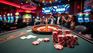 Experience the excitement of EE88 with dynamic gaming action at the vibrant casino tables.