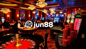 A thrilling roulette game at https://jun88buzz.info/ with vibrant casino ambiance and professional croupiers.