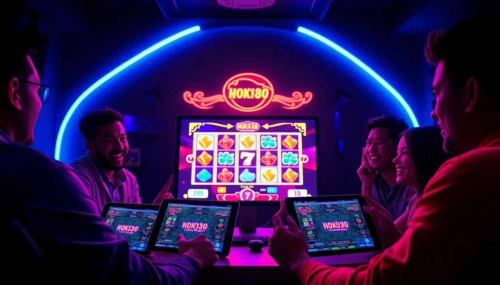 Enjoying thrilling online gaming at hoki138 pro with vibrant graphics and excited players.