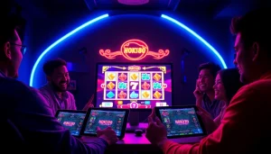 Enjoying thrilling online gaming at hoki138 pro with vibrant graphics and excited players.