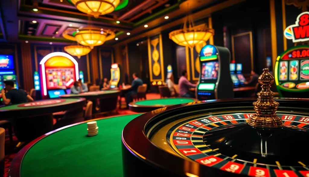 Experience the thrill of gambling at MM 88 with elegant casino tables and vibrant action.