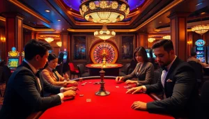 Enjoying high-stakes poker at a top club with vibrant casino ambiance and classic games.