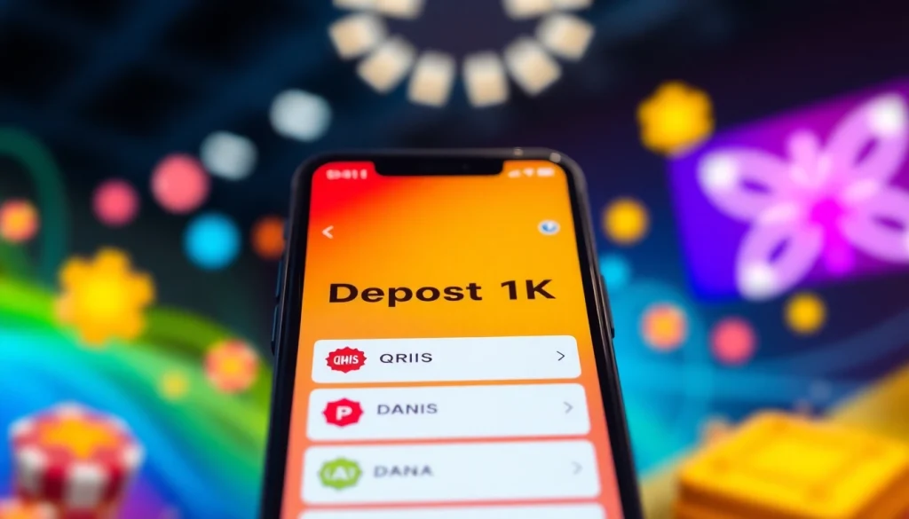 Menampilkan slot deposit 1k dengan opsi mudah akses, termasuk QRIS dan DANA.