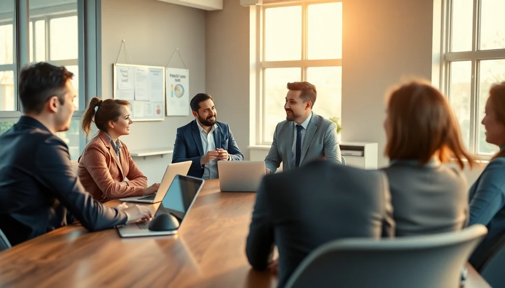 Engaged clients during a business coaching service session fostering collaboration and growth.