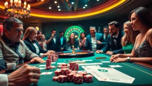 Gambling excitement at a table with 7upbet logo, cards, and poker chips.