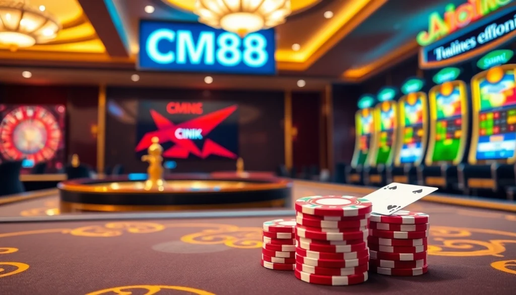 Engage with thrilling gaming experiences at link CM88 with luxurious tables and vibrant casino elements.