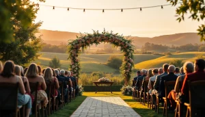 Stunning setup of Clarksburg wedding venues showcasing a romantic outdoor ceremony.
