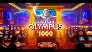 Rasakan sensasi bermain slot Olympus 1000 dengan meja yang berwarna-warni dan lampu neon.