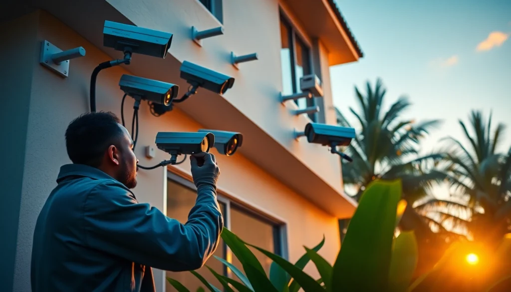 Cámaras de seguridad en Liberia instaladas en una vivienda costarricense, mostrando tecnología de vigilancia profesional.