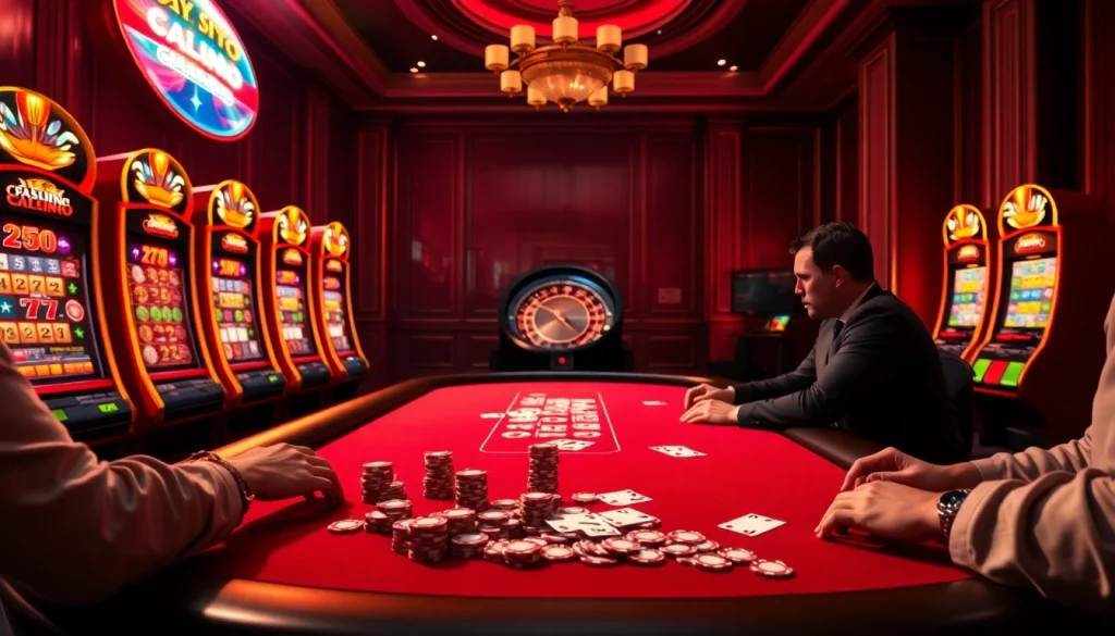 Découvrez des stratégies palpitantes au casino en ligne Français avec une scène de jeu de poker élégante.