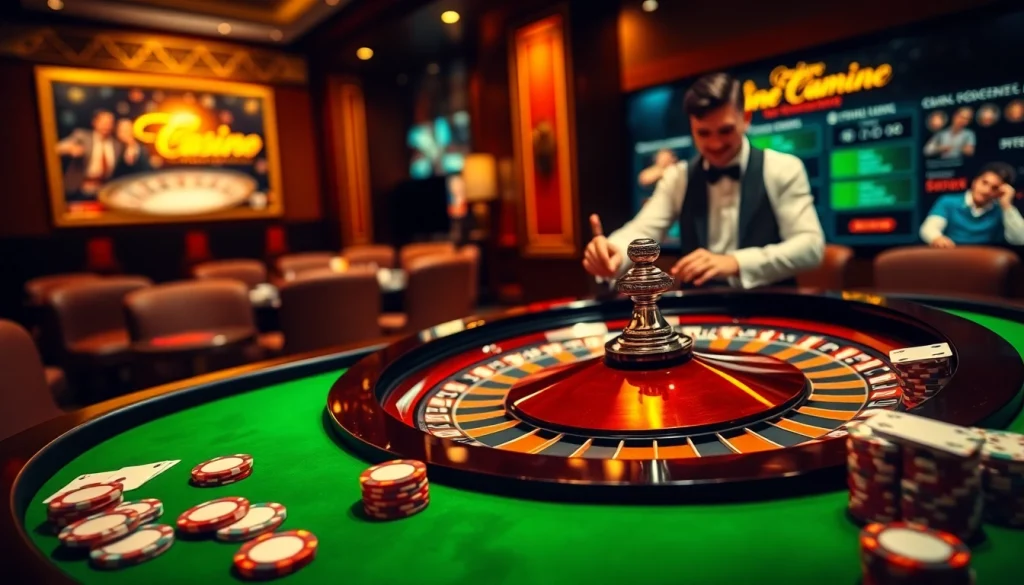 Ressentez l'excitation du casino en ligne Français à une table de roulette luxueuse avec des enjeux élevés.