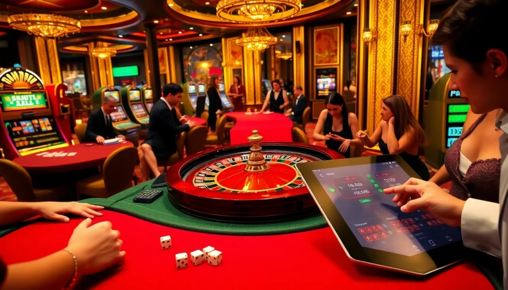 Découvrez l'excitation du casino en ligne Français avec une roulette luxueuse et des machines à sous vibrantes.