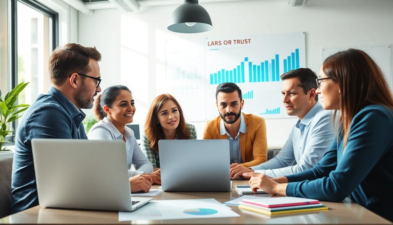 SEO consulting in a professional environment, featuring diverse experts collaborating effectively.