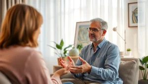 Anxiety symptoms being discussed in a calm therapy session with reassuring atmosphere.