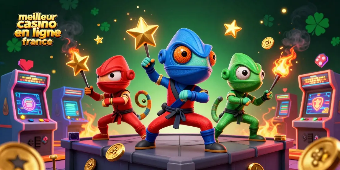 Découvrez le gagnant au meilleur casino en ligne France avec une illustration 3D vibrante et pleine d'action