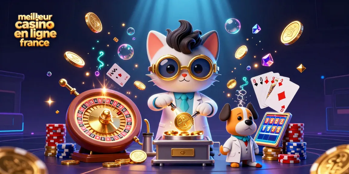 Jouez et gagnez au meilleur casino en ligne france avec des éléments 3D vibrants représentant amusement et excitation.
