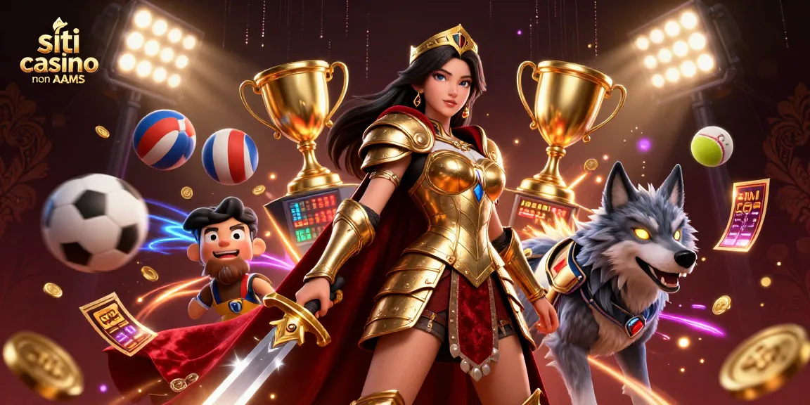 Vivi un'emozionante esperienza di gioco nei siti casino non AAMS con una regina guerriera e dinamici elementi di gioco.